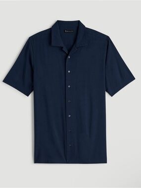 AMERICAN TALL Navy Short Sleeve button up Shirt EXTRA TALL Medium
